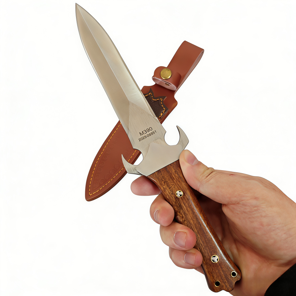 Vintage Collectible Knives - Vintage Fixed Blade Knife with Wooden