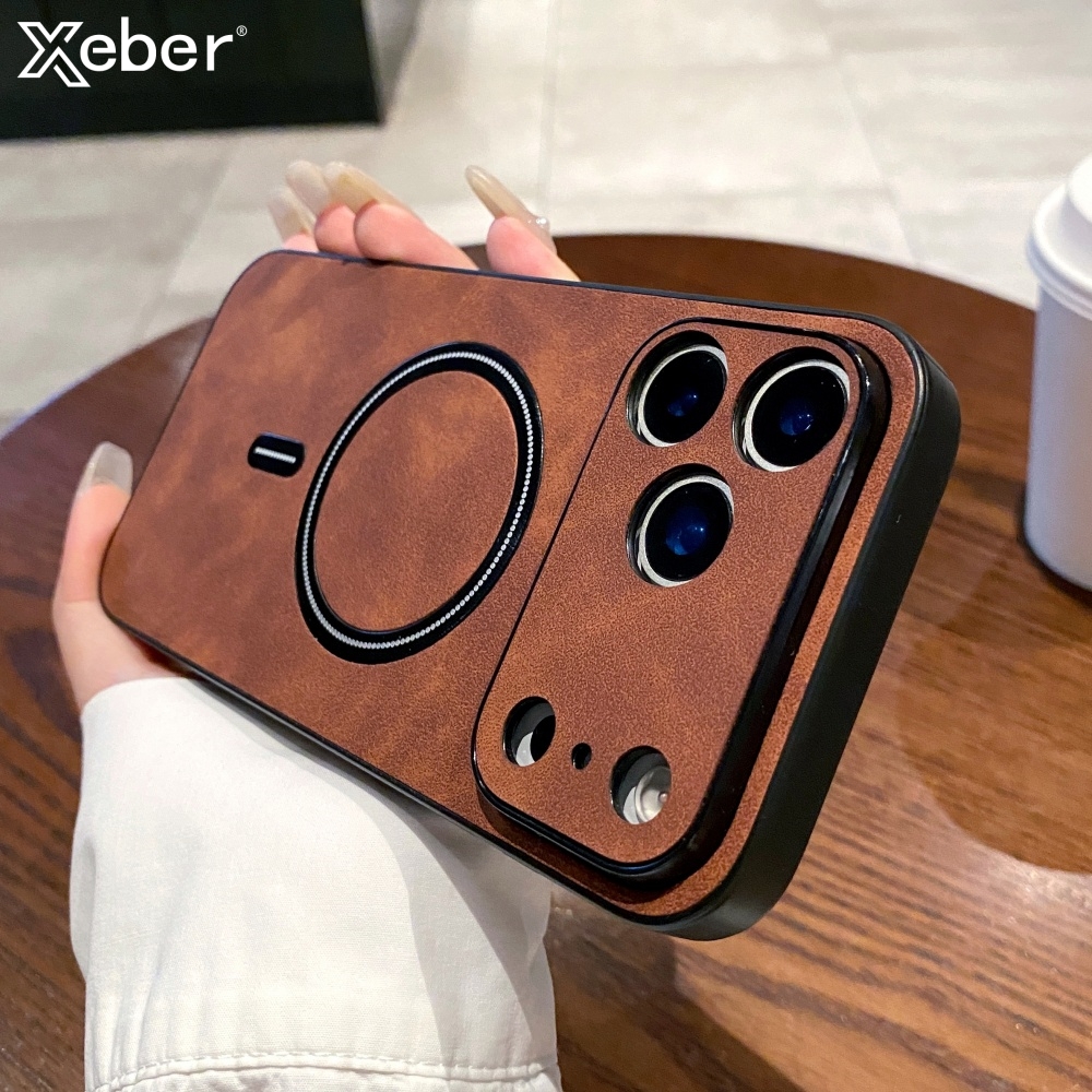Camera Leather Case - Matte Sheepskin Leather Magnetic Case For