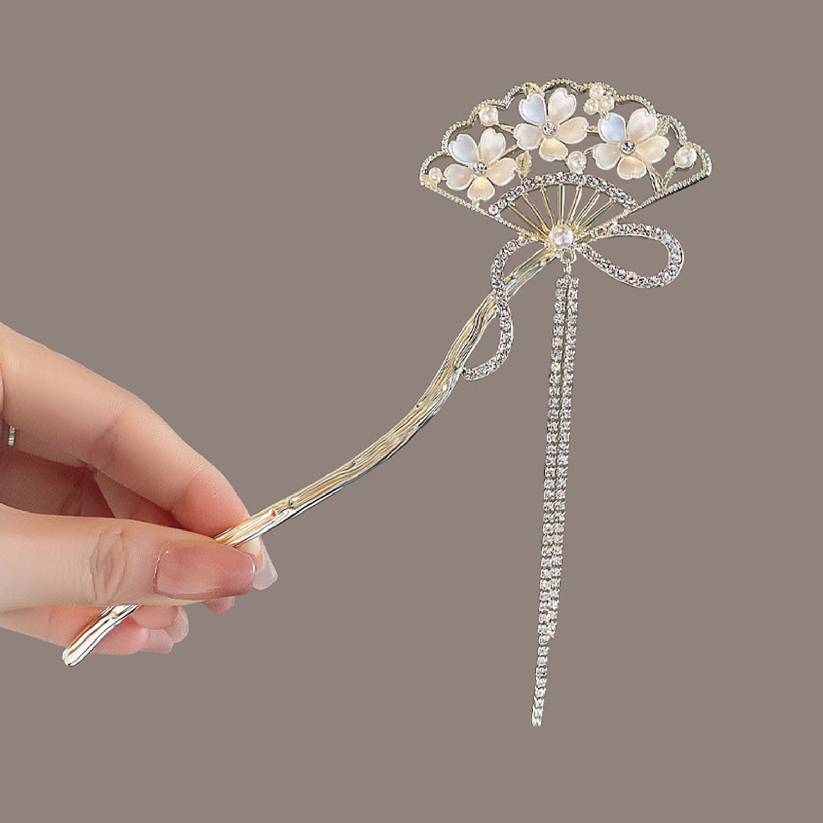 Vintage Collectible Item - Vintage Flower Fan Shaped Hair Stick