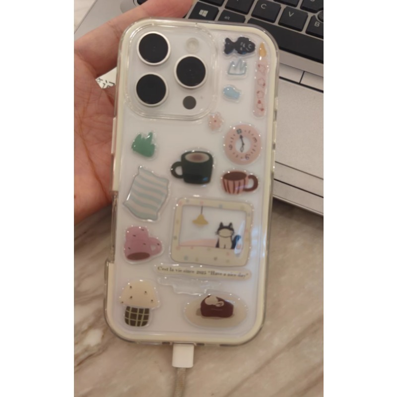 Cute Black Cat Clock Sticker S - Camera Leather Case recensie en prijs