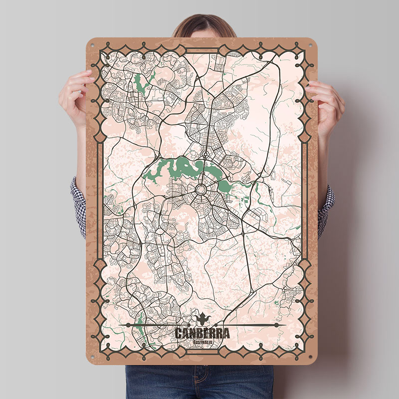 Canberra City Map Tinplate Pos - Canberra Vintage & Collectible Centre Reviews recensie en prijs