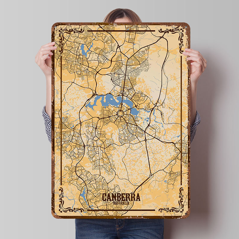 Canberra City Map Tinplate Pos - Canberra Vintage & Collectible Centre Reviews recensie en prijs