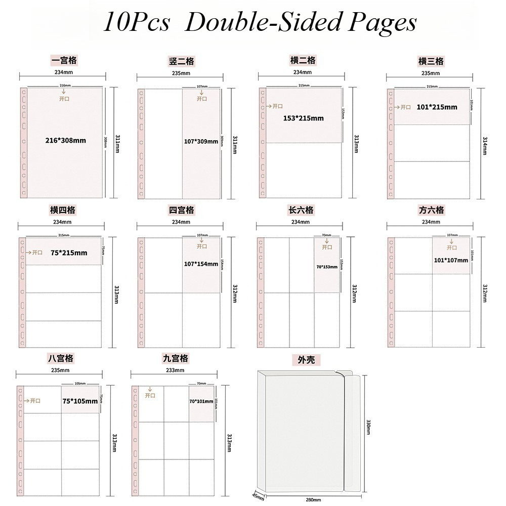 10Pcs A4 Double Sided Photo Sl - Polaroid Photo Album recensie en prijs