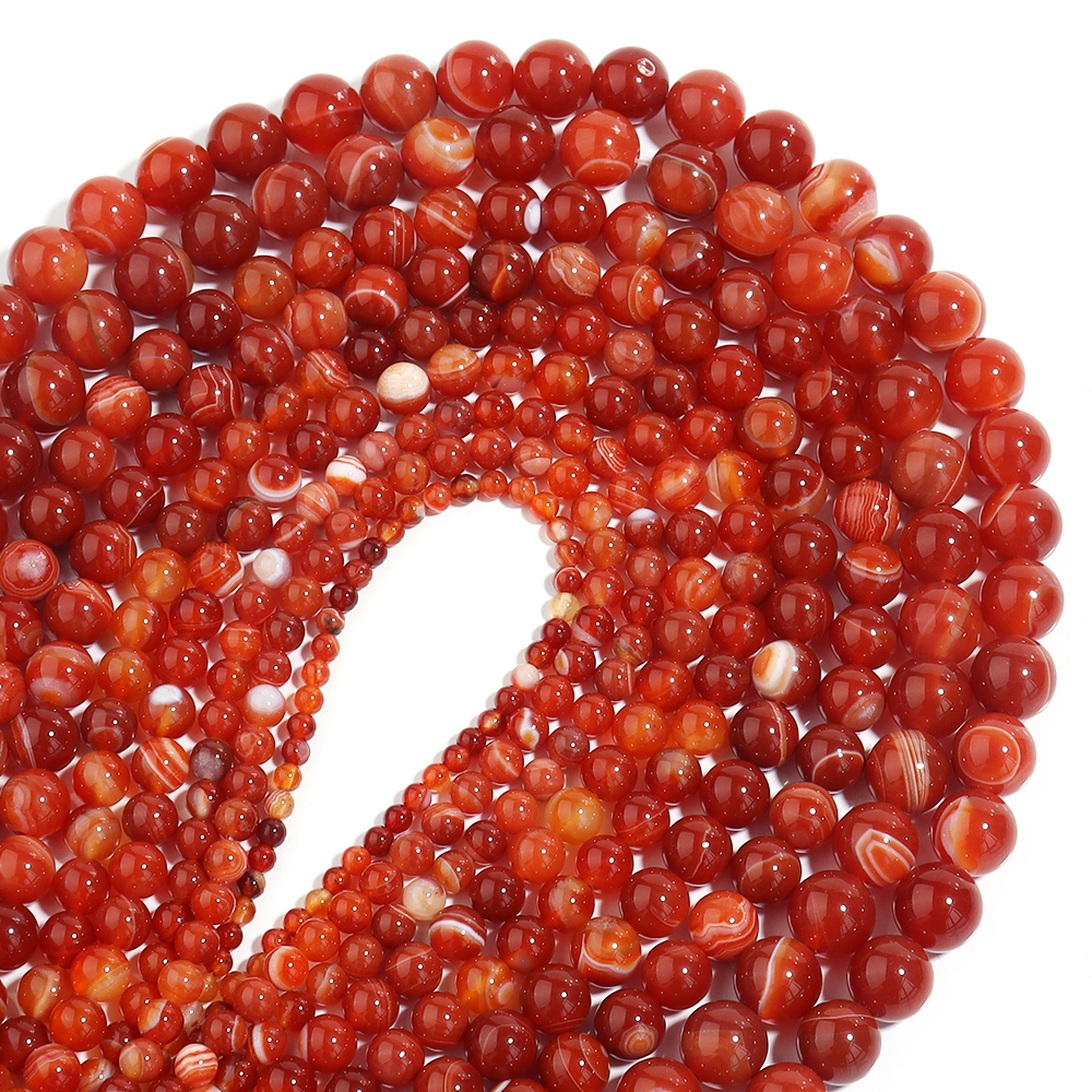 1 Strand Red Striped Agate Nat - Vintage Collectibles For Sale recensie en prijs