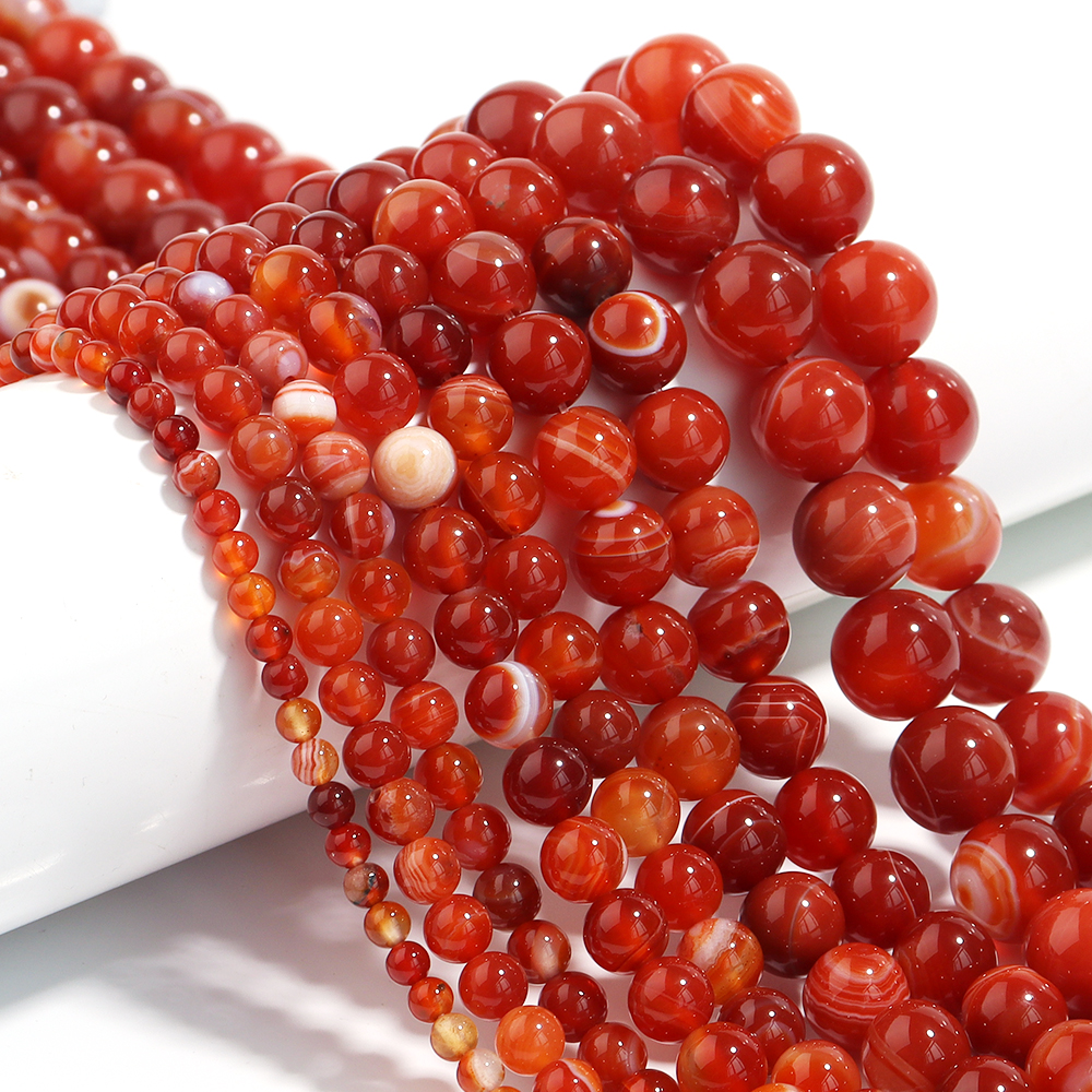 1 Strand Red Striped Agate Nat - Vintage Collectibles For Sale recensie en prijs