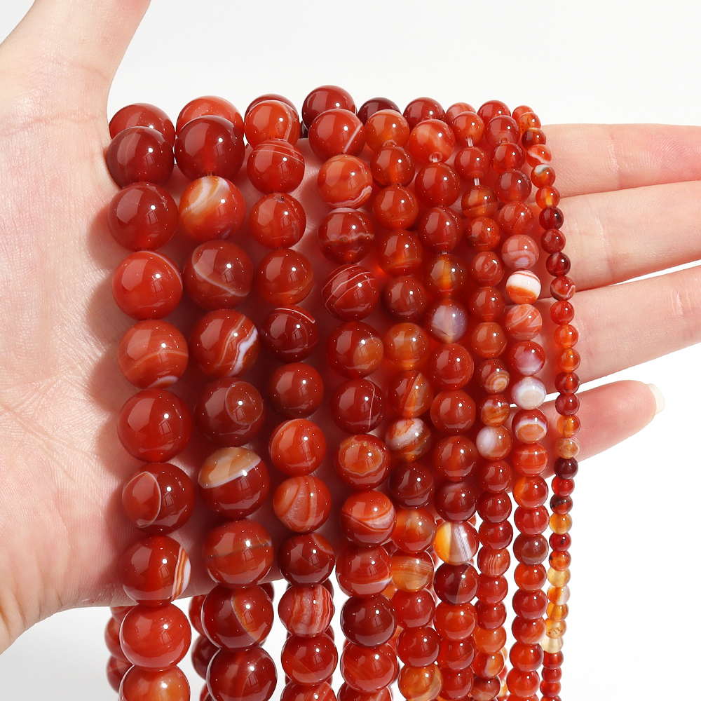 1 Strand Red Striped Agate Nat - Vintage Collectibles For Sale recensie en prijs