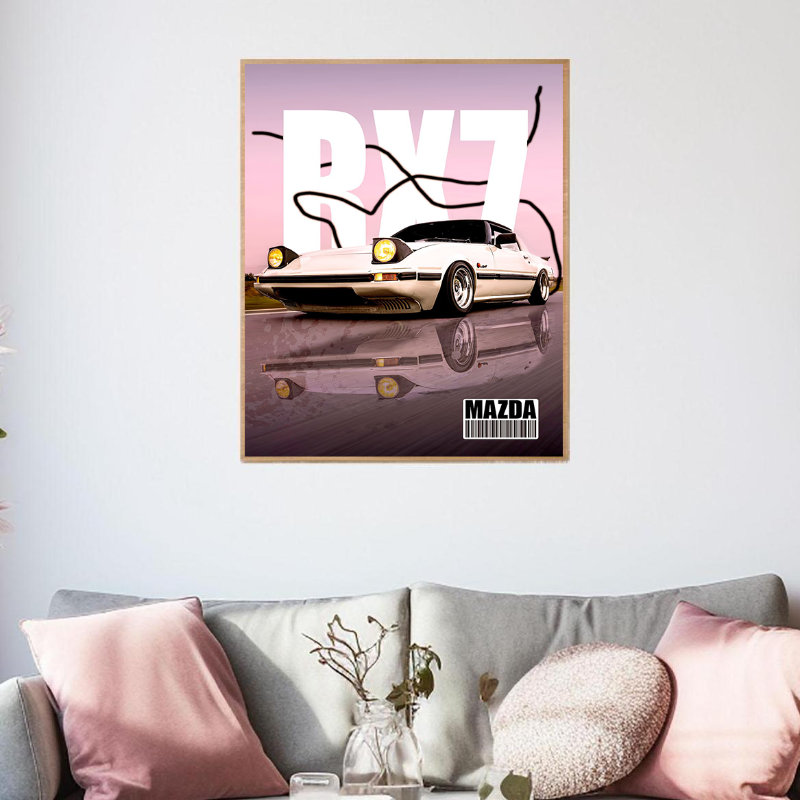Retro Supercars Wall Art Canva - Vintage Collectible Magazines recensie en prijs