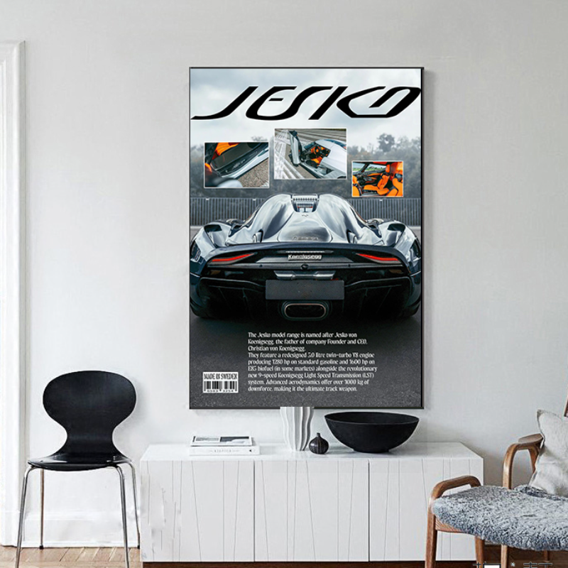 Retro Supercars Wall Art Canva - Vintage Collectible Magazines recensie en prijs